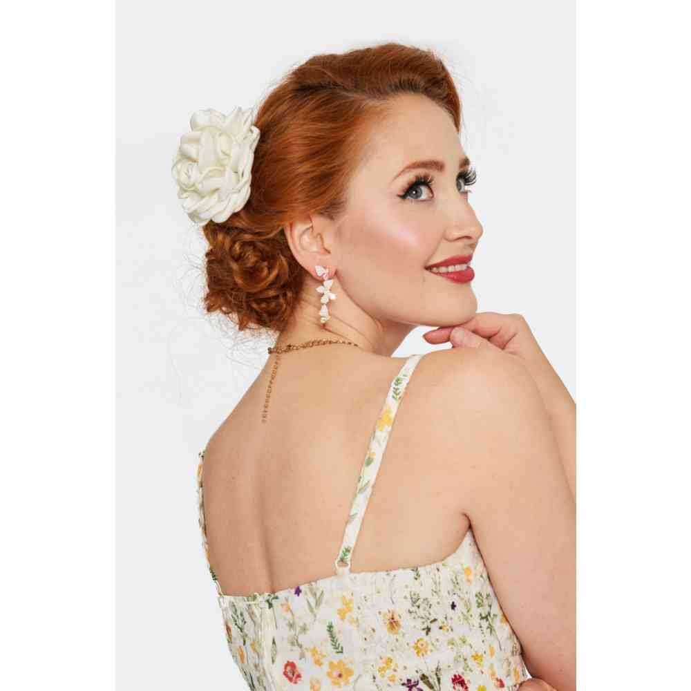 Voodoo Vixen - Cream Rose Flower Hair flower - Cream